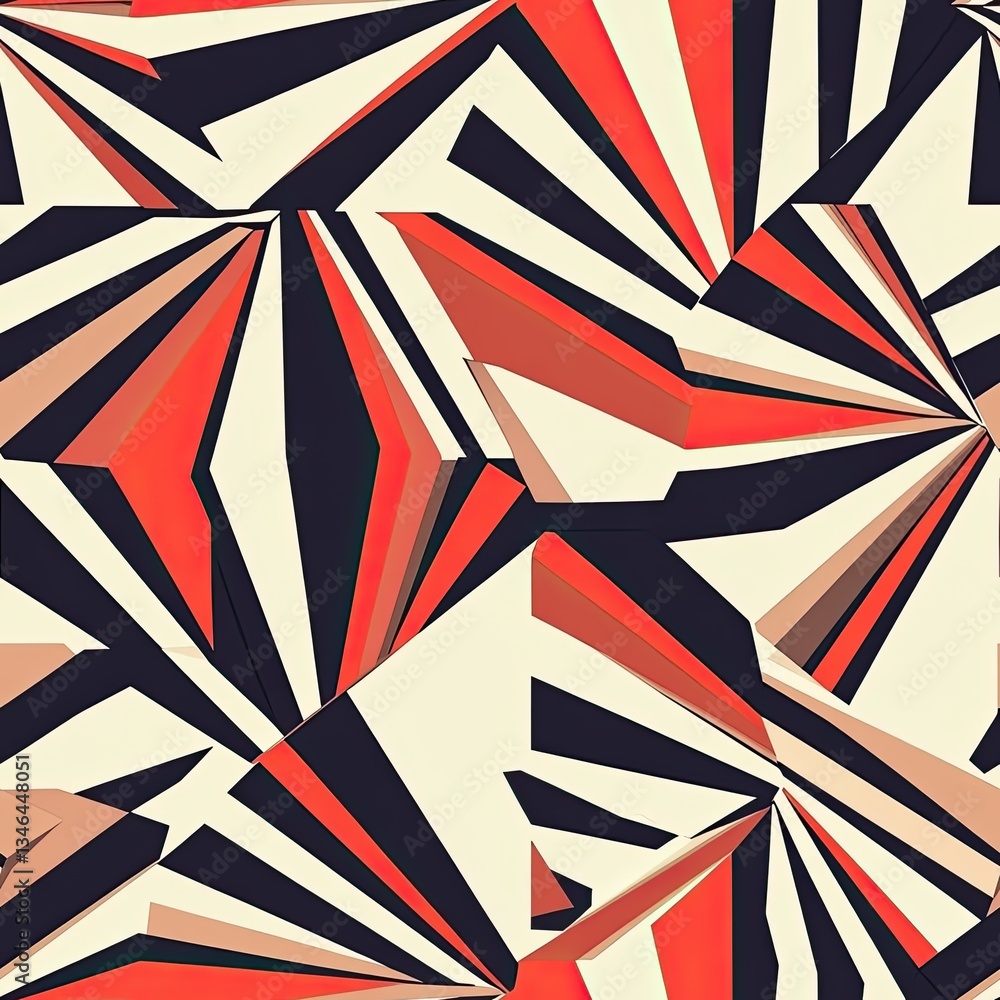 Poster geometric zebra stripes sharp angles seamless pattern design for fashion textiles and web