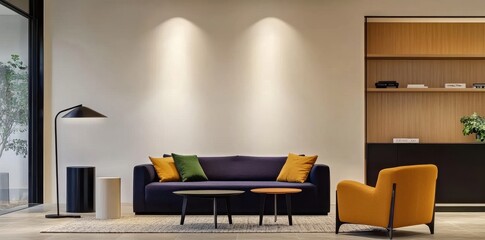 Modern elegance: A sleek and stylish living room designed for comfort and sophistication.