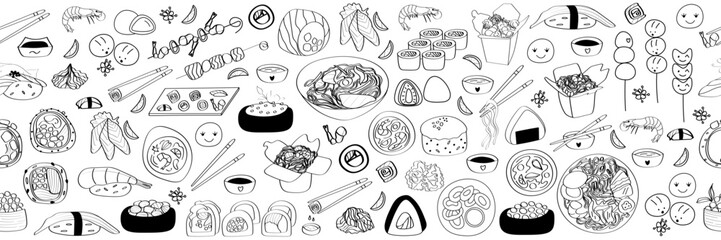 Asian or Japanese food horizontal backdrop