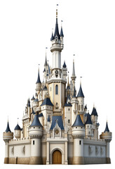 Obraz premium PNG Fantasy-style castle with blue roofs