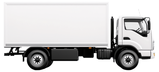 PNG White delivery truck side view
