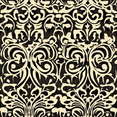 Intricate Woodcut Seamless Pattern Delicate Lace like Design for Fashion and Textile