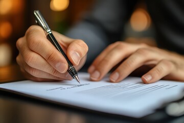 signing contract, business agreement and deal concept