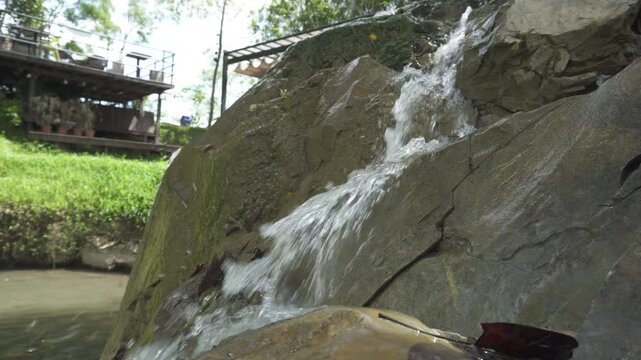 Welcome To Roxy Bau Lake,With Green Water Beautiful Place For Recreational During Summer.Sarawak.Borneo.