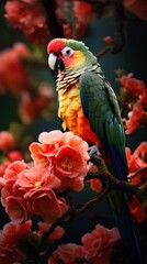Obraz premium Parrot flower animal nature.
