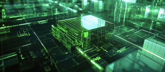 Green translucent electronic computer chip and circuits architecture