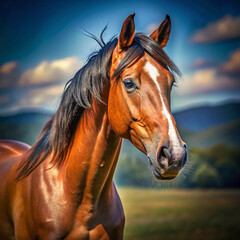 Obraz premium horse in sunset