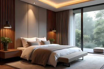 Interior  modern living room  minimalist decor in earthy tones create a warm and inviting living area cozy furniture