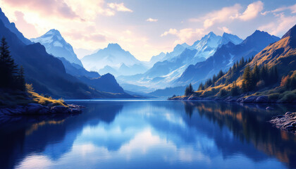 Serene Mountain Lake Reflection