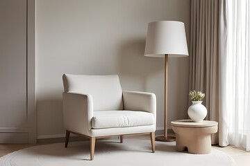 Interior  modern living room  minimalist decor in earthy tones create a warm and inviting living area cozy furniture