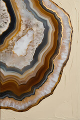 Fototapeta premium Brown and gold agate cross section 