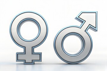 Asset 3D Gender Symbols. Male and Female Markings.