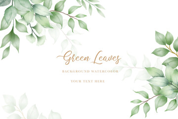 beautiful green leaves background watercolor