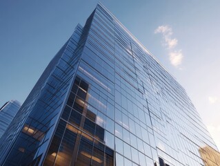 Obraz premium Modern Glass Skyscraper for City Skyline.