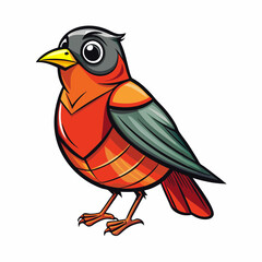 American robin bird on a branch