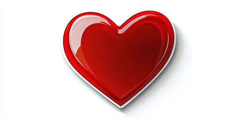 Glossy Red Heart: A Vibrant, Simple Graphic Design