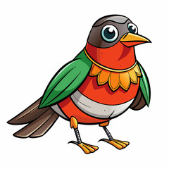 American robin bird on a branch