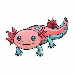 axolotl cartoon vector