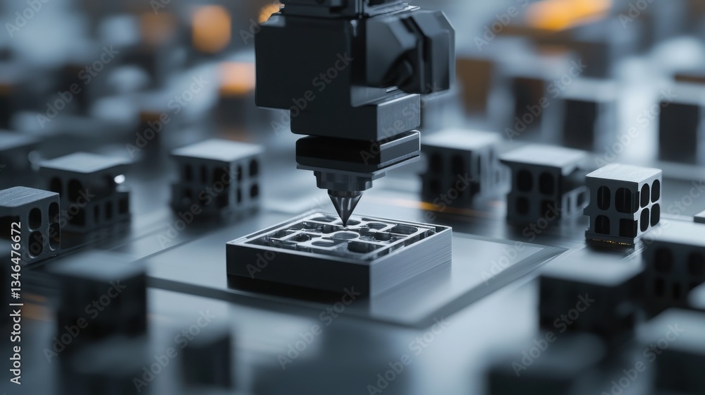 Poster Abstract View of 3D Printing Process Highlighting Erasing Technology
