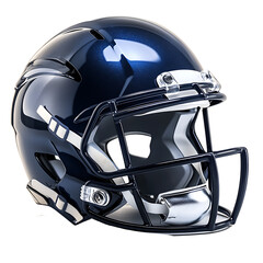 Fototapeta premium A navy blue football helmet isolated on white background PNG. AI GENERATED