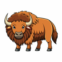 cartoon bison vector