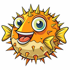 blowfish cartoon vector