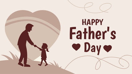 Happy Father's Day Vector Banner Illustration Design