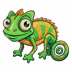 chameleon cartoon vector