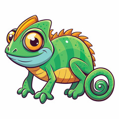 chameleon cartoon vector
