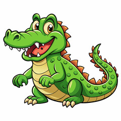 cartoon crocodile isolated on white