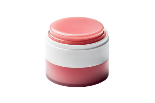 Lip balm in a container with a transparent background