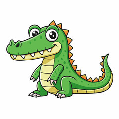 Naklejka premium cartoon crocodile isolated on white