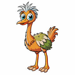 vector illustration of cartoon emu
