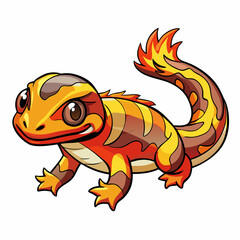 vector illustration of cartoon salamander