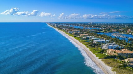 Fototapeta premium Delray Beach, Florida, USA. American Coastal Destination on the Atlantic Background