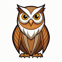 great horned owl on white background