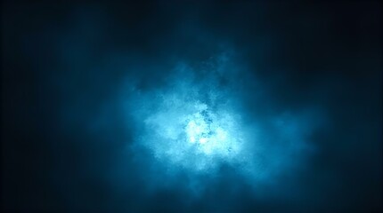 Luminous Blue Cloud on Dark Background Moody Art