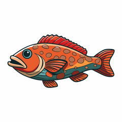 vector illustration of a grouper fish