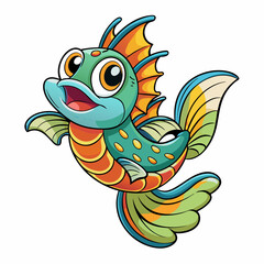 vector illustration of a guppy fish cartoon
