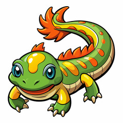 cartoon hellbender isolated on white