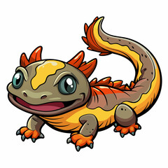 cartoon hellbender isolated on white