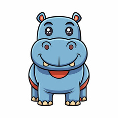 illustration of cartoon hippopotamus