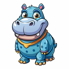 illustration of cartoon hippopotamus
