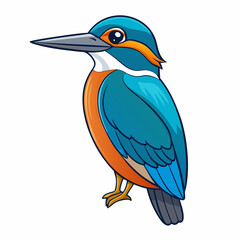 illustration of a cartoon kingfisher bird
