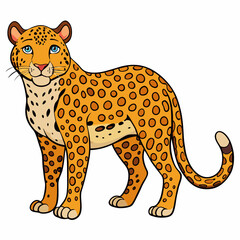 leopard cartoon isolated on white