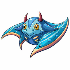 vector illustration of manta ray