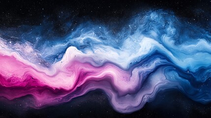 Obraz premium Abstract Cosmic Swirl Pink Blue Purple Galaxy Fluid Art Painting Background