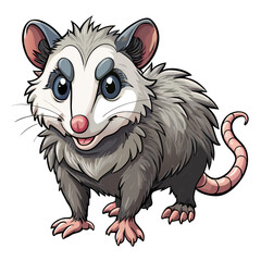 funny cartoon opossum
