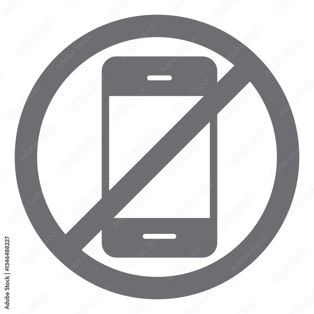 Poster smartphone message ban solid icon, prohibited elements concept. vector graphics. phone speaking, com