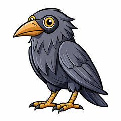 illustration of a cartoon raven 
